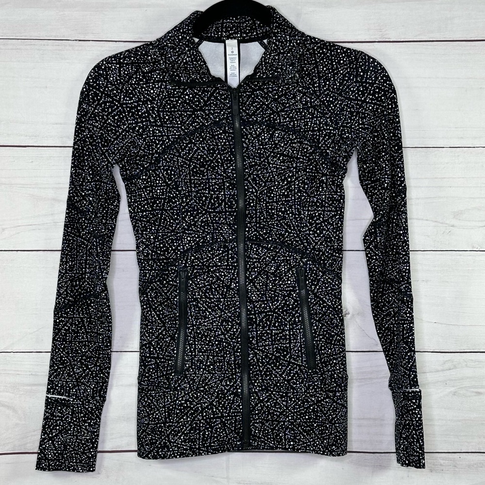 Lululemon Contour Jacket Night View White Black Size 2